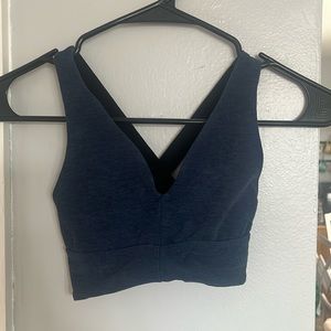 Beyond Yoga Blue/Black Strappy Sports Bra Small